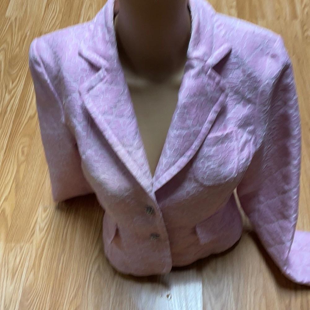 Vintage I C  E Soft pink floral blazer fully lined Size 6